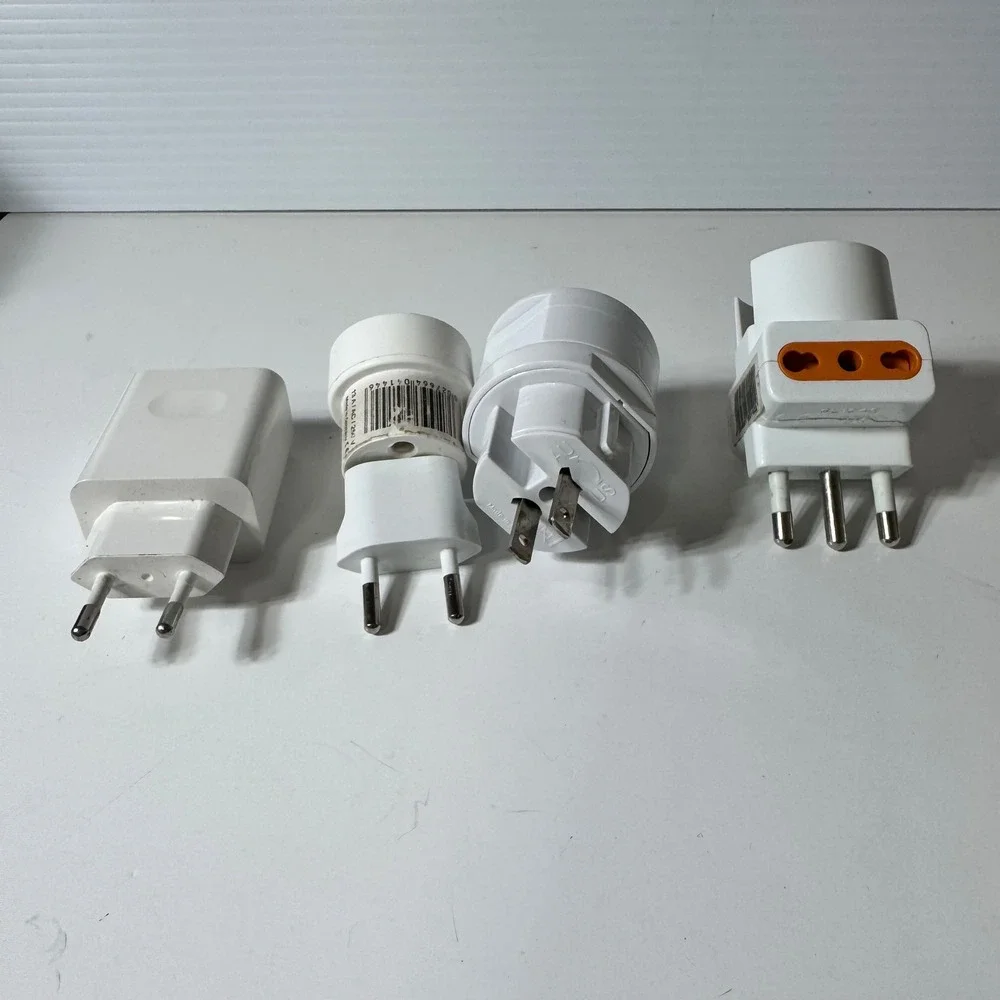 Lot of 4 Travel Plug Adapters Universal EU Italy Type L Huawei USB Wall Charger